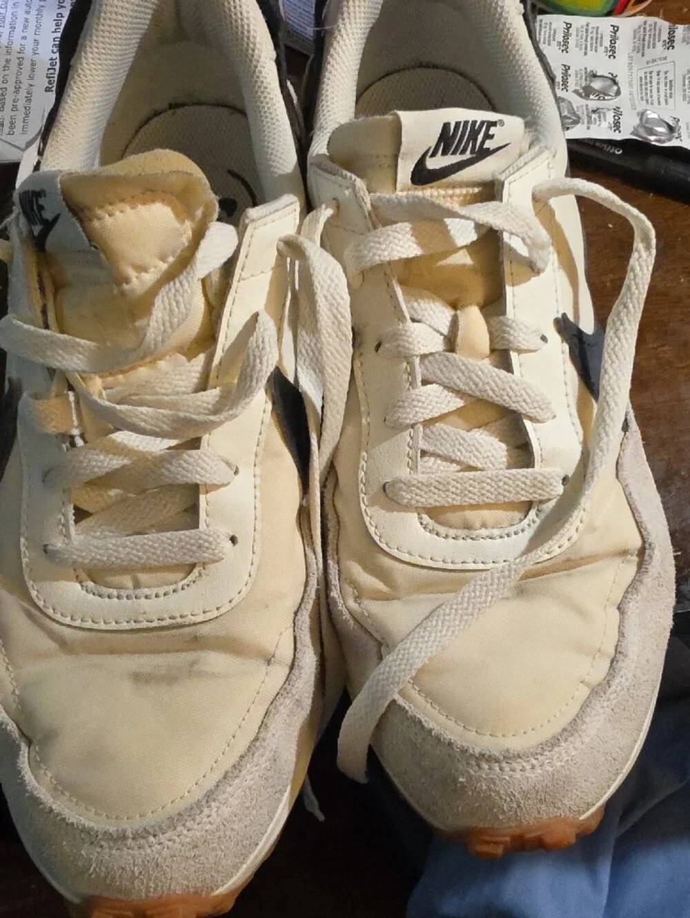 Nike Cream and Black Retro Low-Top Sneakers